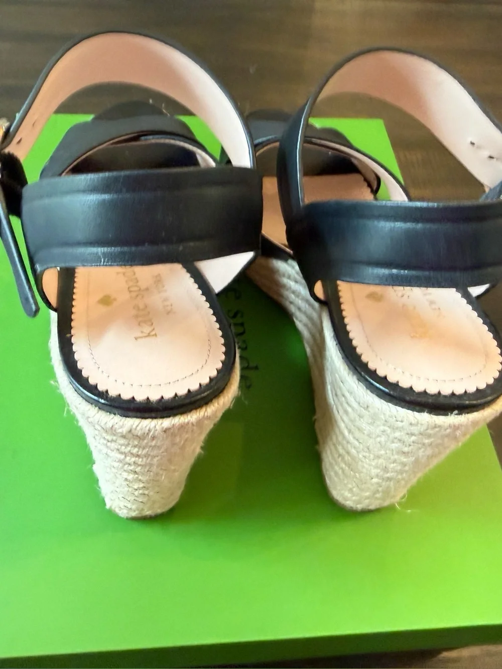 KATE SPADE: Della Wedge; Black, 7.5